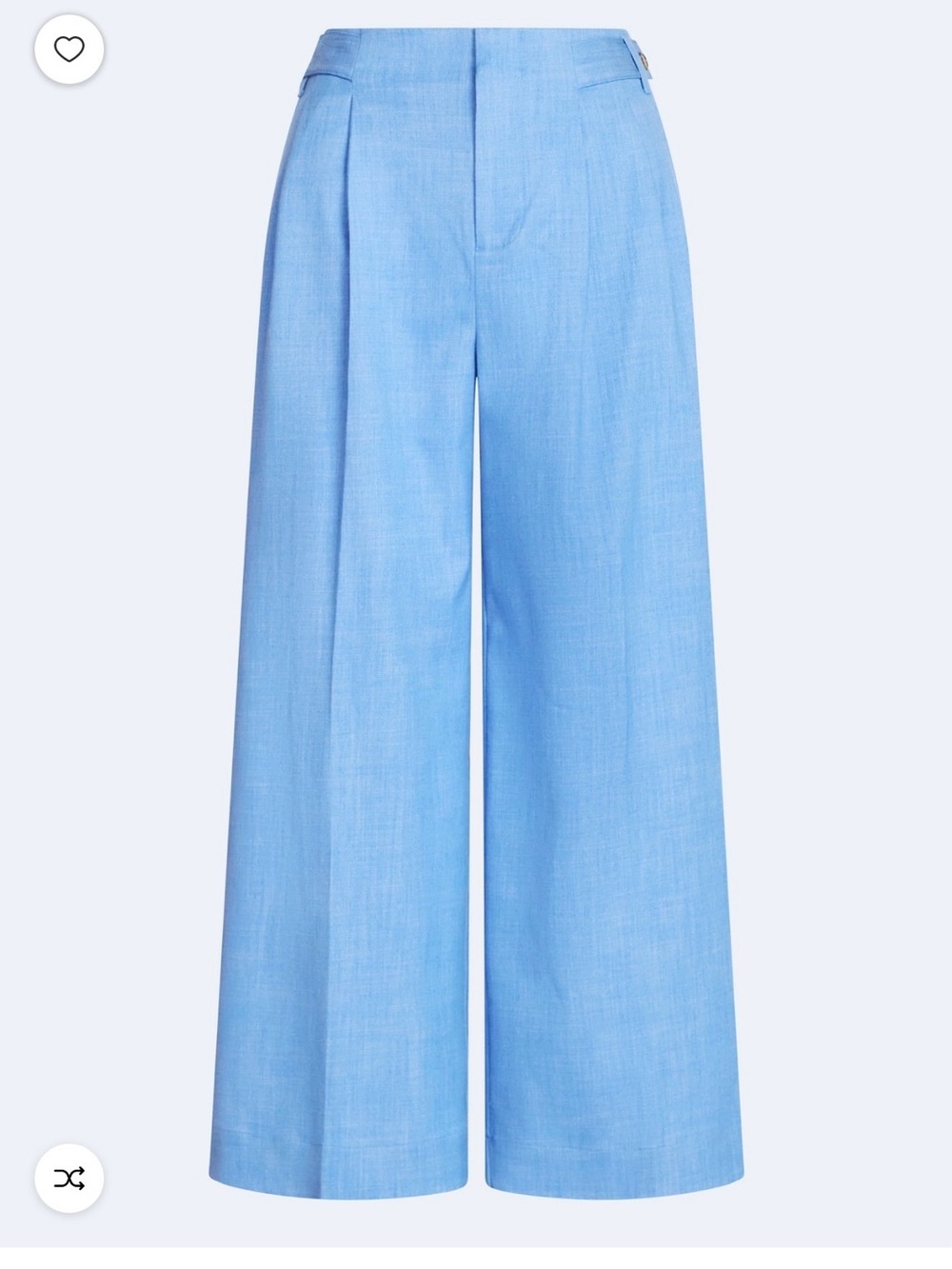 Wide-Leg Trousers in Light Blue